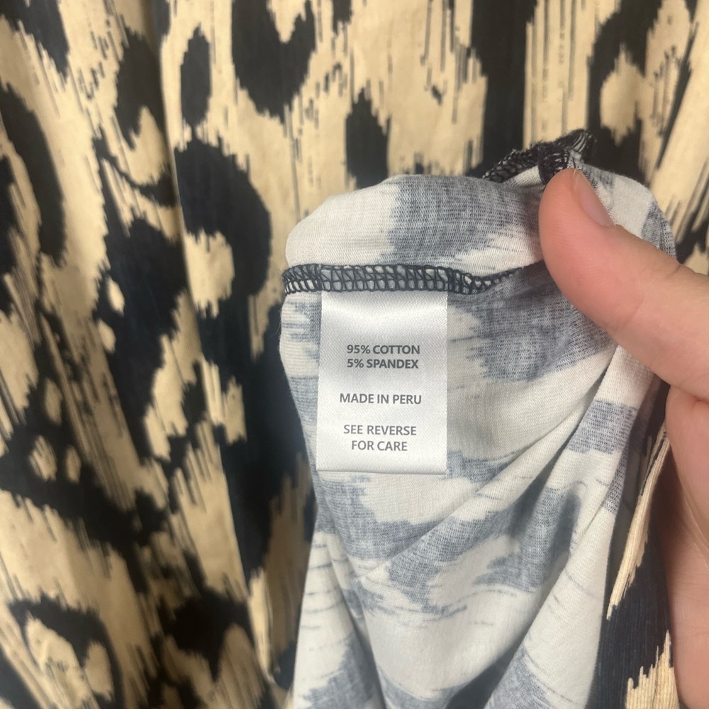 Spartina 449 Nora Half-Zip  maxi-length dress size large navy tan printed - Picture 6 of 8
